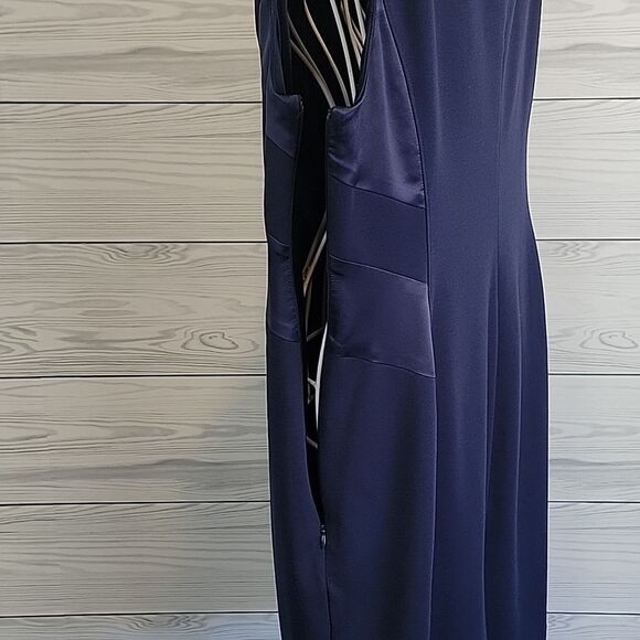 Jennifer Lopez pencil midi dress in navy blue Women's Size 12 - Picture 8 of 12